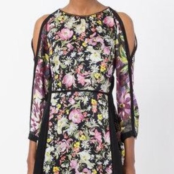 Philip Lim Cold Shoulder Silk Floral Dress - Picture 2 of 9